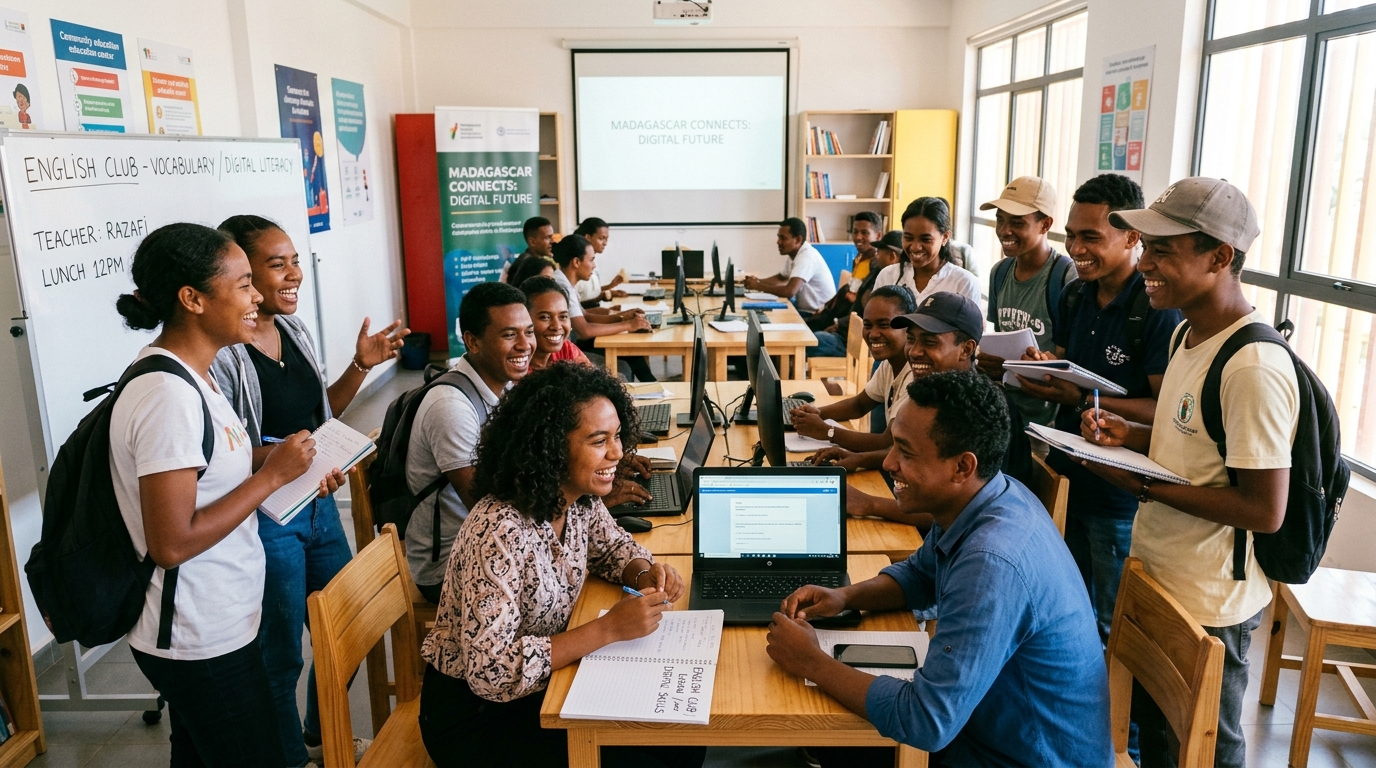 Étudiants et apprenants LENS Ecosystem à Madagascar